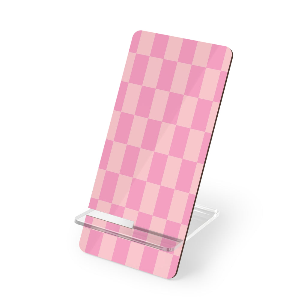 Pink Checkerboard Phone Stand | Mobile Display Stand