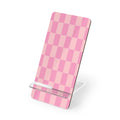 Pink Checkerboard Phone Stand | Mobile Display Stand