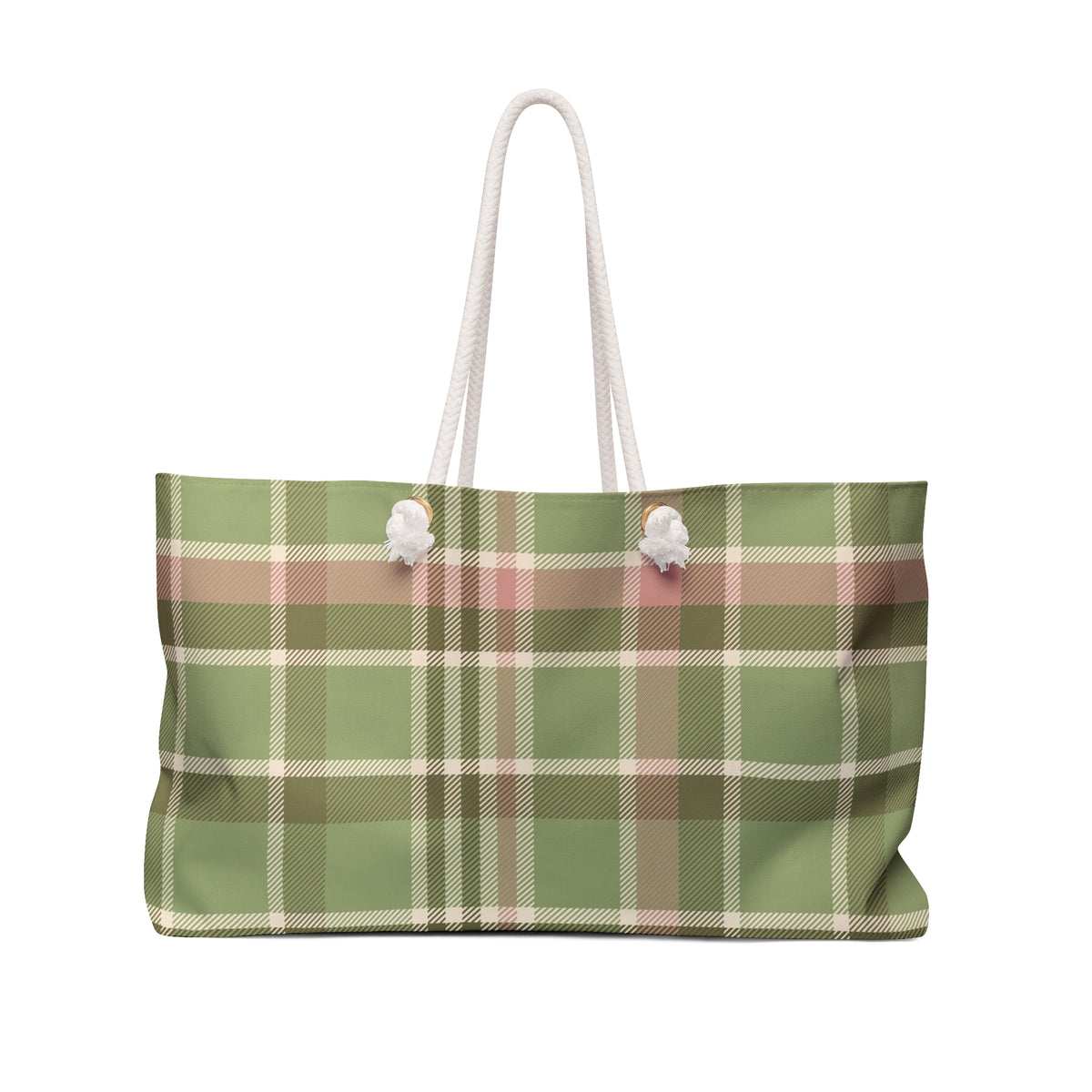 Green Plaid Weekender Bag — Classic Tartan Travel Tote