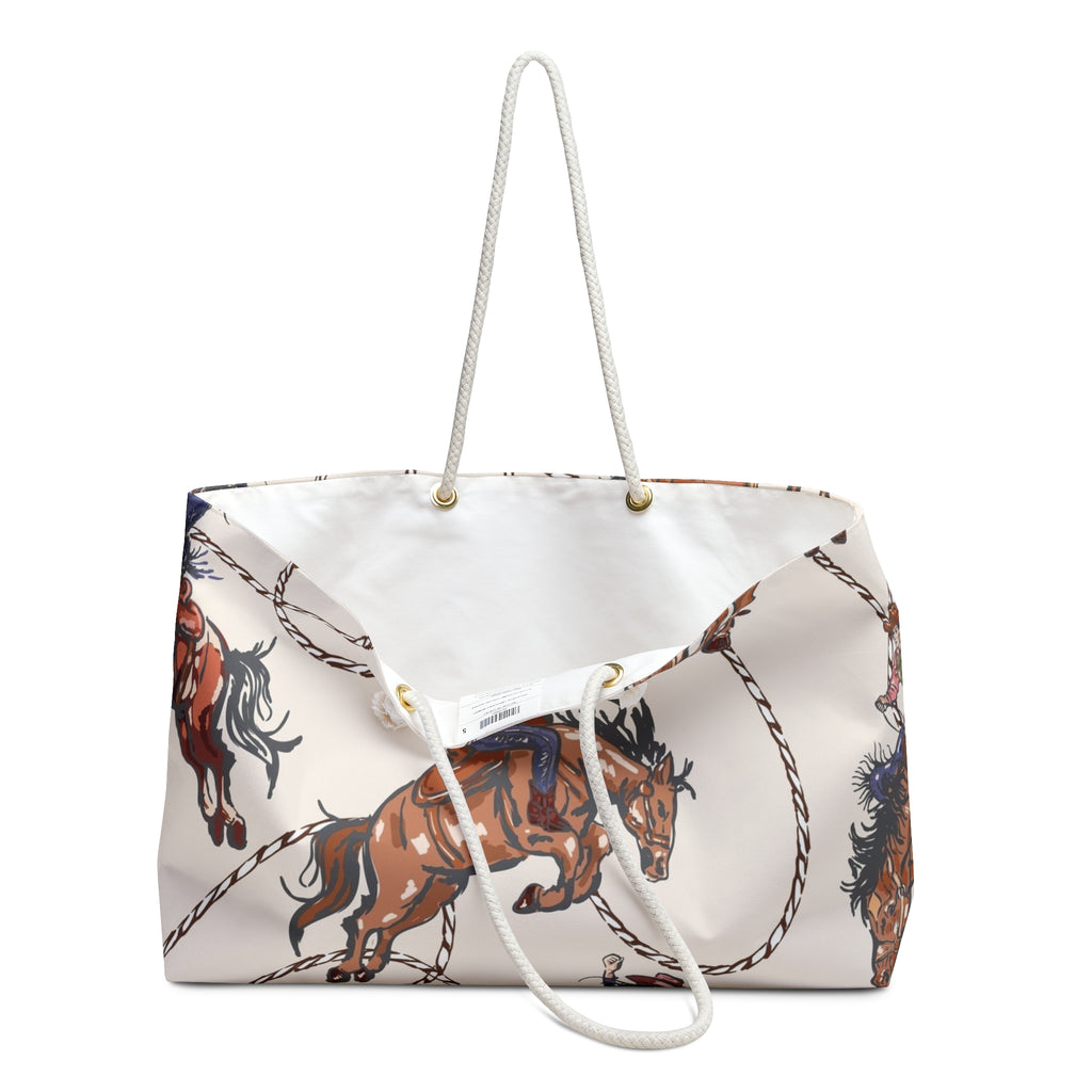 Cowboy Rodeo Rope Pattern Weekender Bag | Western Travel Tote