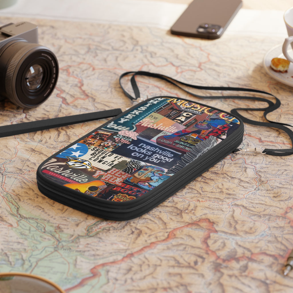 Nashville Collage Passport Wallet | Music City Travel Organizer
