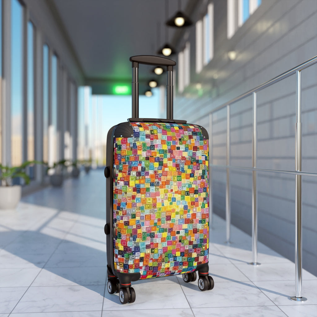 Colorful Mosaic Blocks Suitcase | Luggage, Travel Print