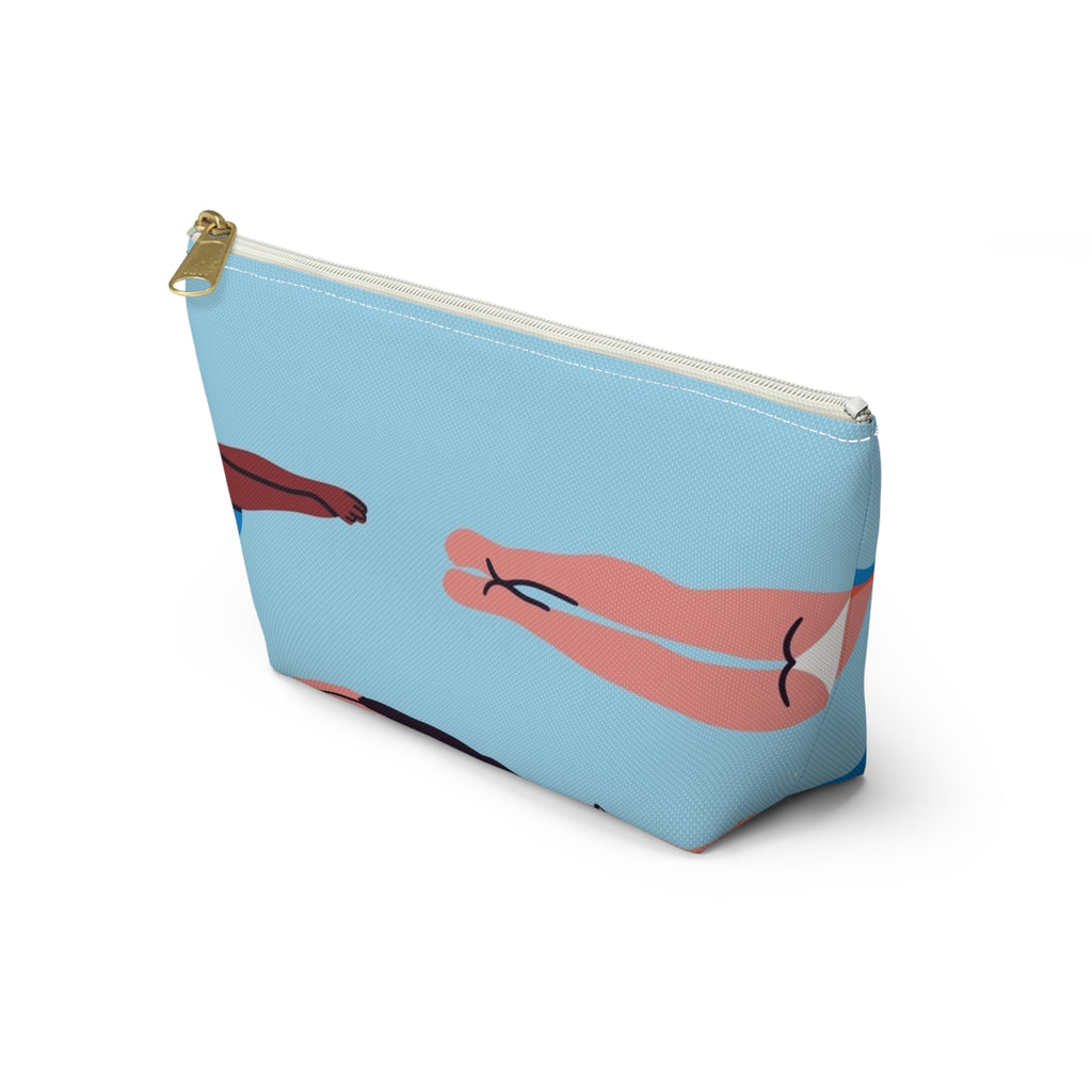 Swimmers Illustration Accessory Pouch | T-Bottom Zip Pouch