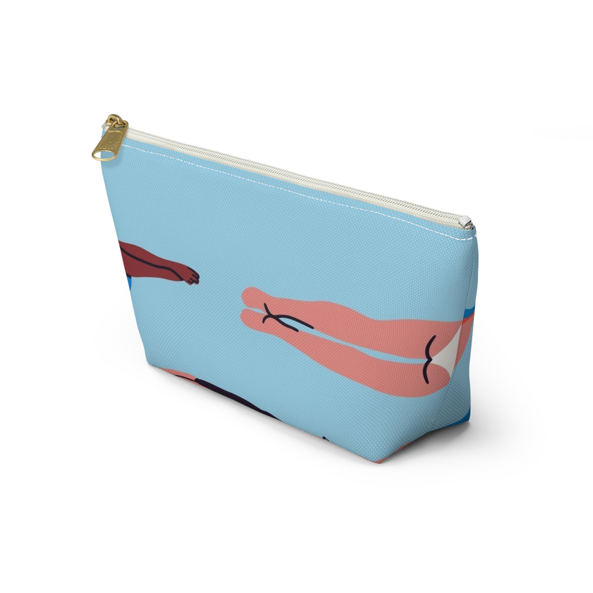 Swimmers Illustration Accessory Pouch | T-Bottom Zip Pouch