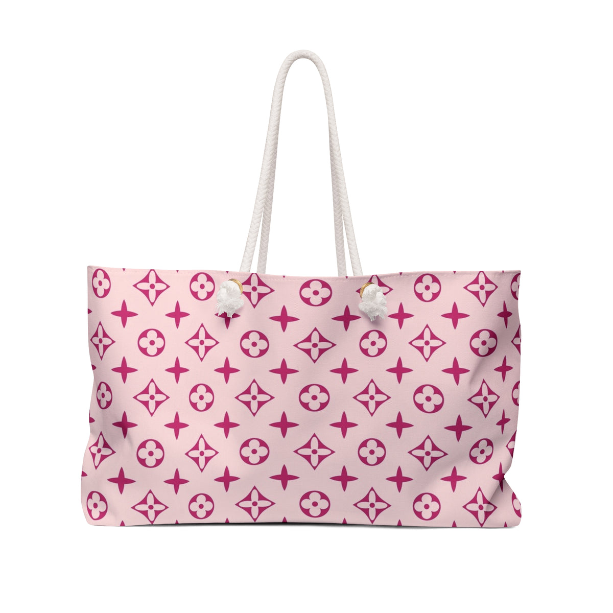 Pink Monogram Pattern Weekender Bag | Pink Logo Print Tote