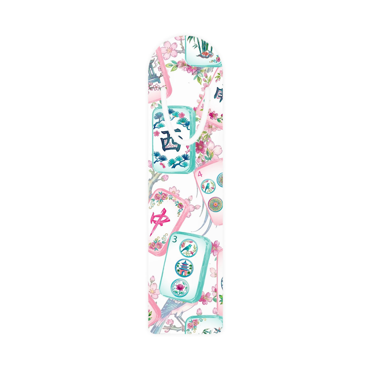 Mahjong Tiles Pattern Bookmark | Ceramic Tile Mahjong Design, Floral Accents