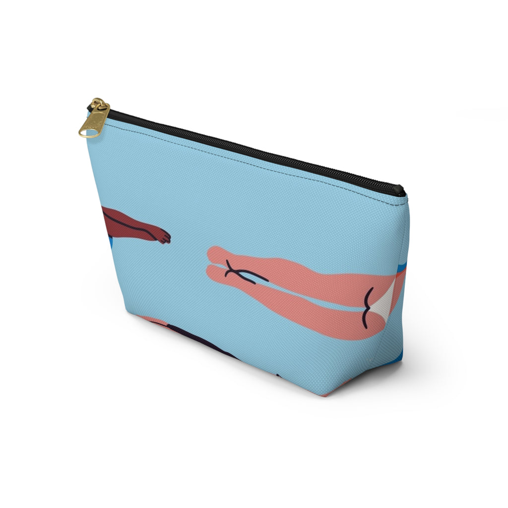 Swimmers Illustration Accessory Pouch | T-Bottom Zip Pouch