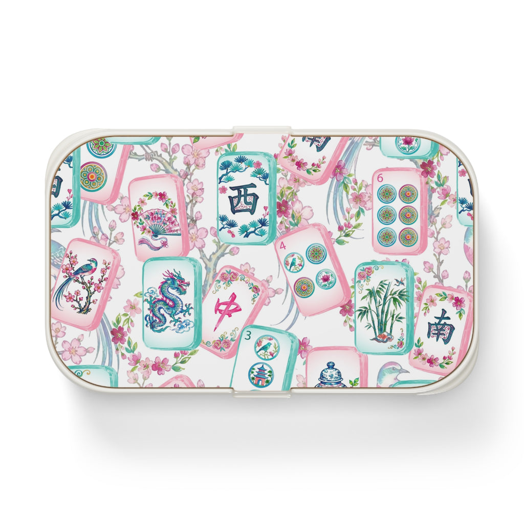 Mahjong Tile Pattern Bento Box | Asian Floral Mahjong Design