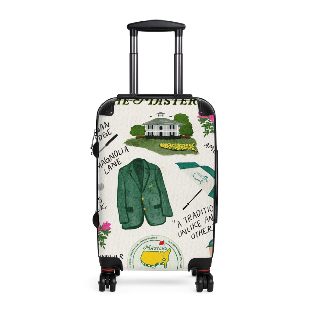 Masters Golf Course Travel Suitcase — Illustrated Tournament Icons Luggage Cover
