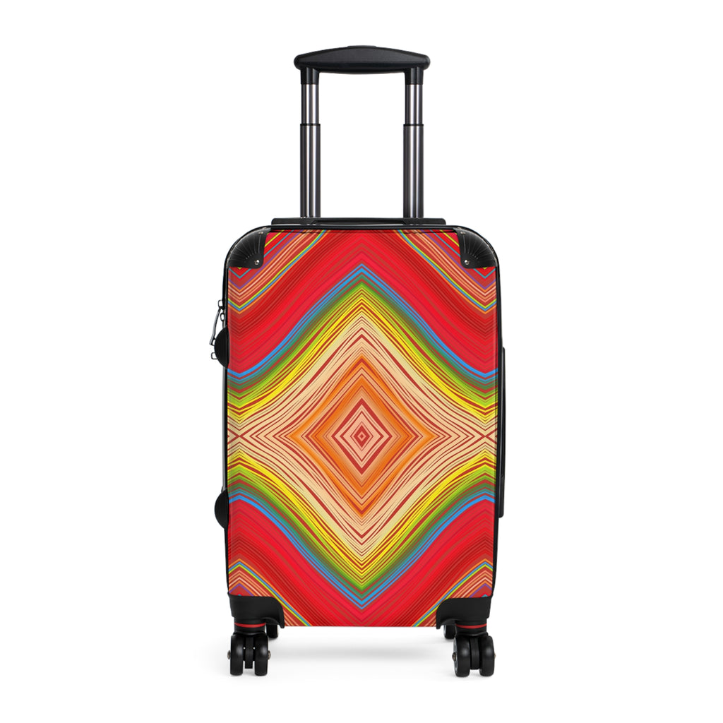 Colorful Diamond Wave Suitcase | Vibrant Geometric Luggage