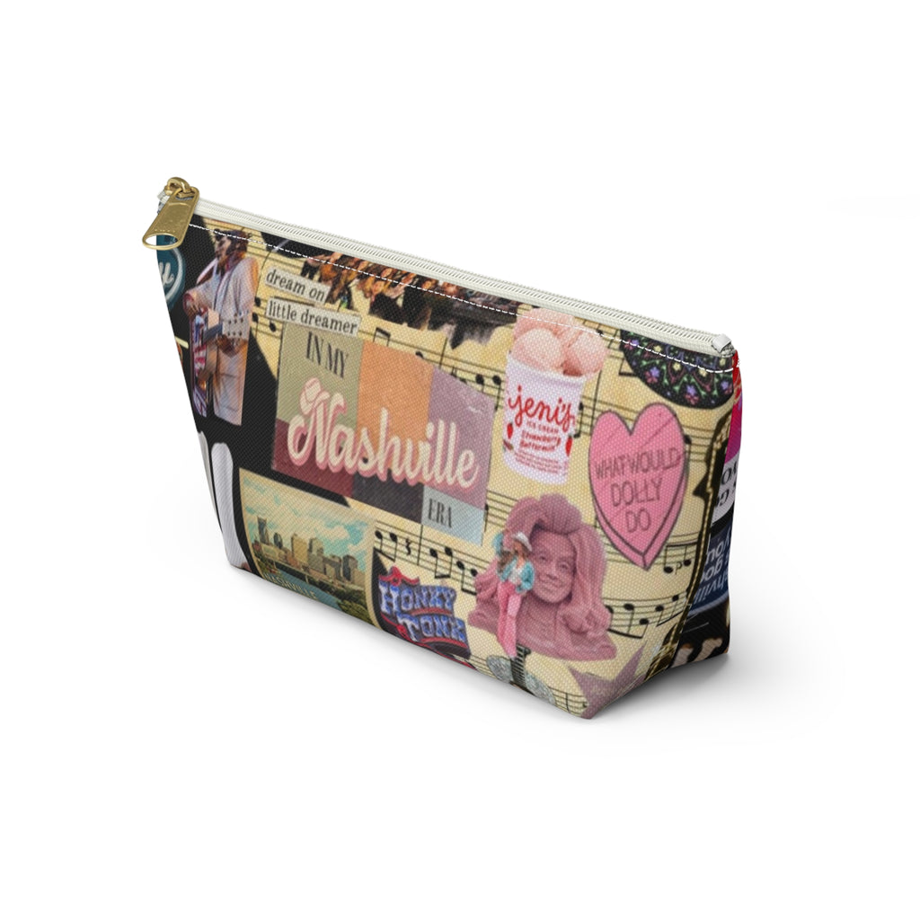 Nashville Collage Accessory Pouch — T‑Bottom Cosmetic Bag