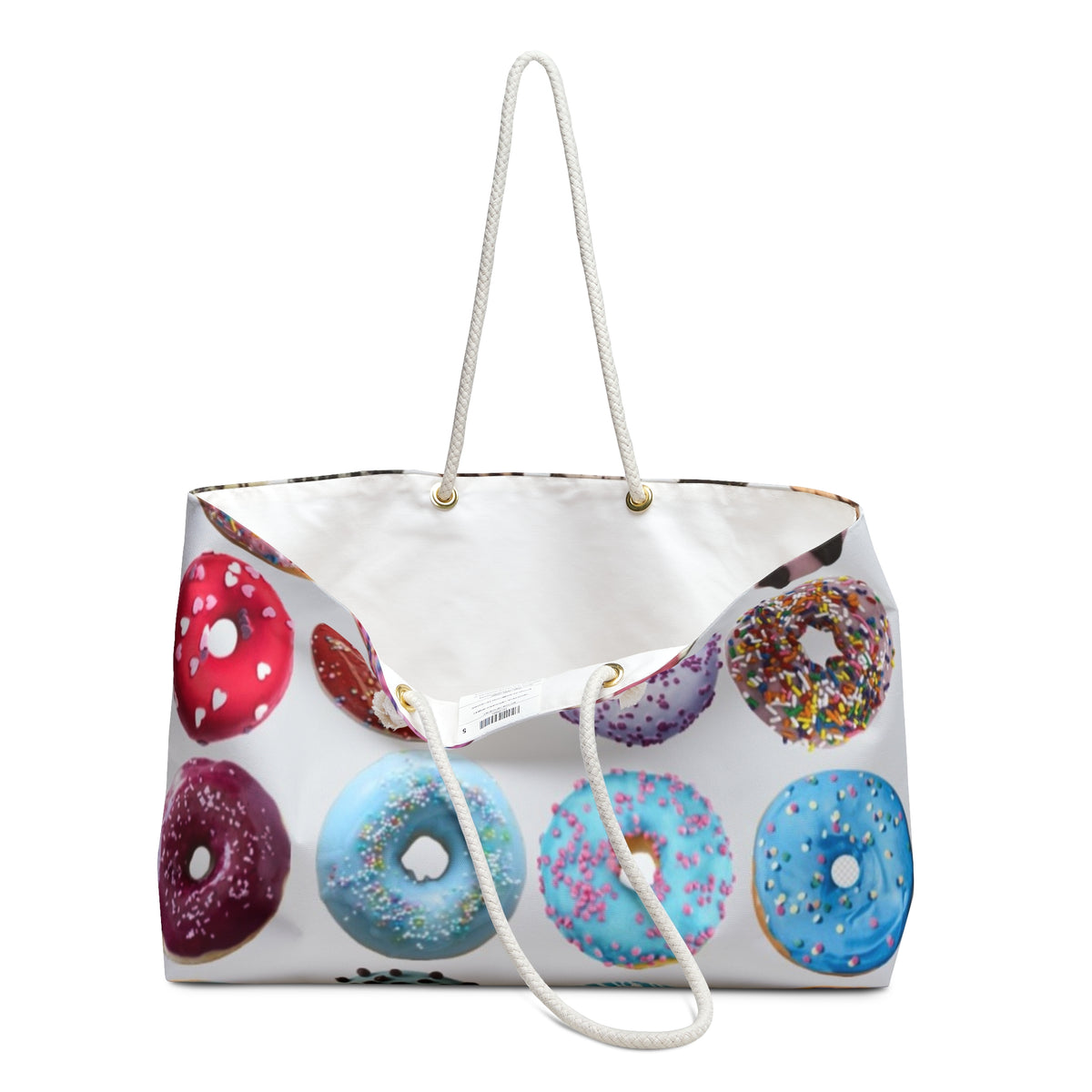 Donut Pattern Weekender Bag – Colorful Sprinkle Travel Tote