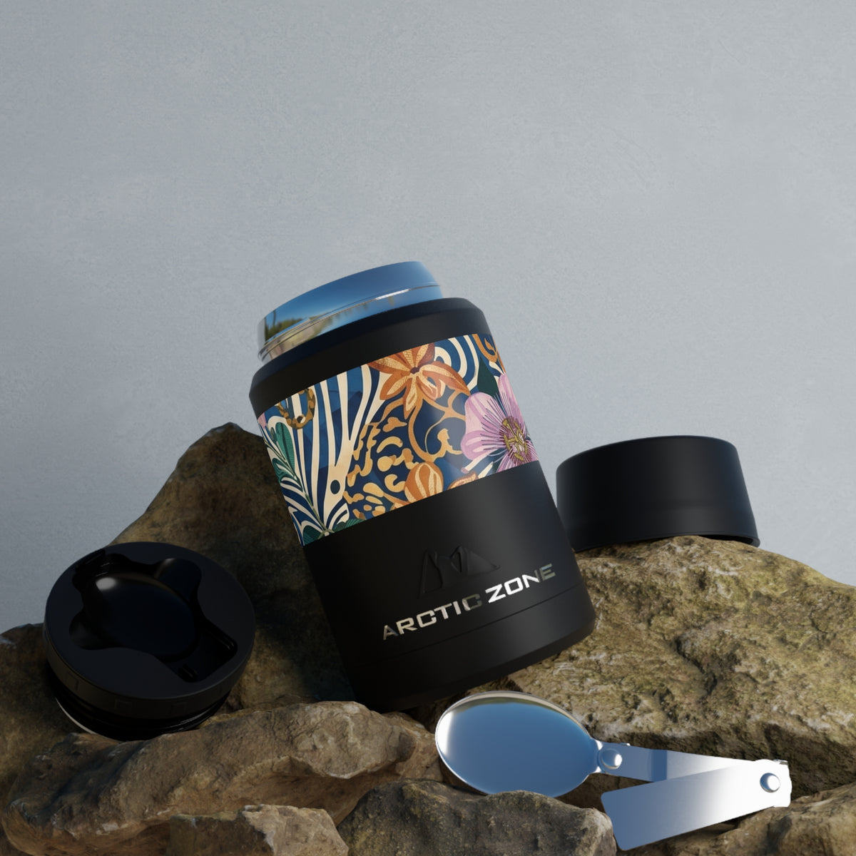 Floral Tropical Band Insulated Food Jar