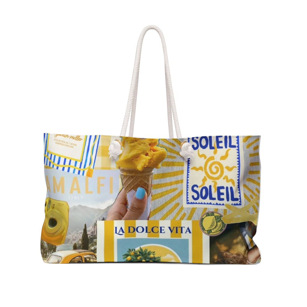 Amalfi Lemon Collage Weekender Bag | La Dolce Vita Beach Tote