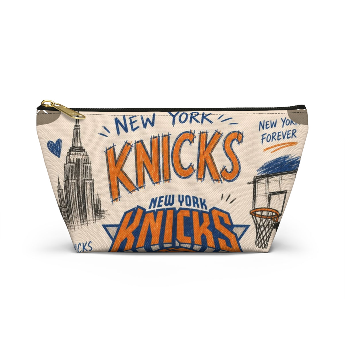 New York Knicks Accessory Pouch | Basketball NBA Team Zip Pouch
