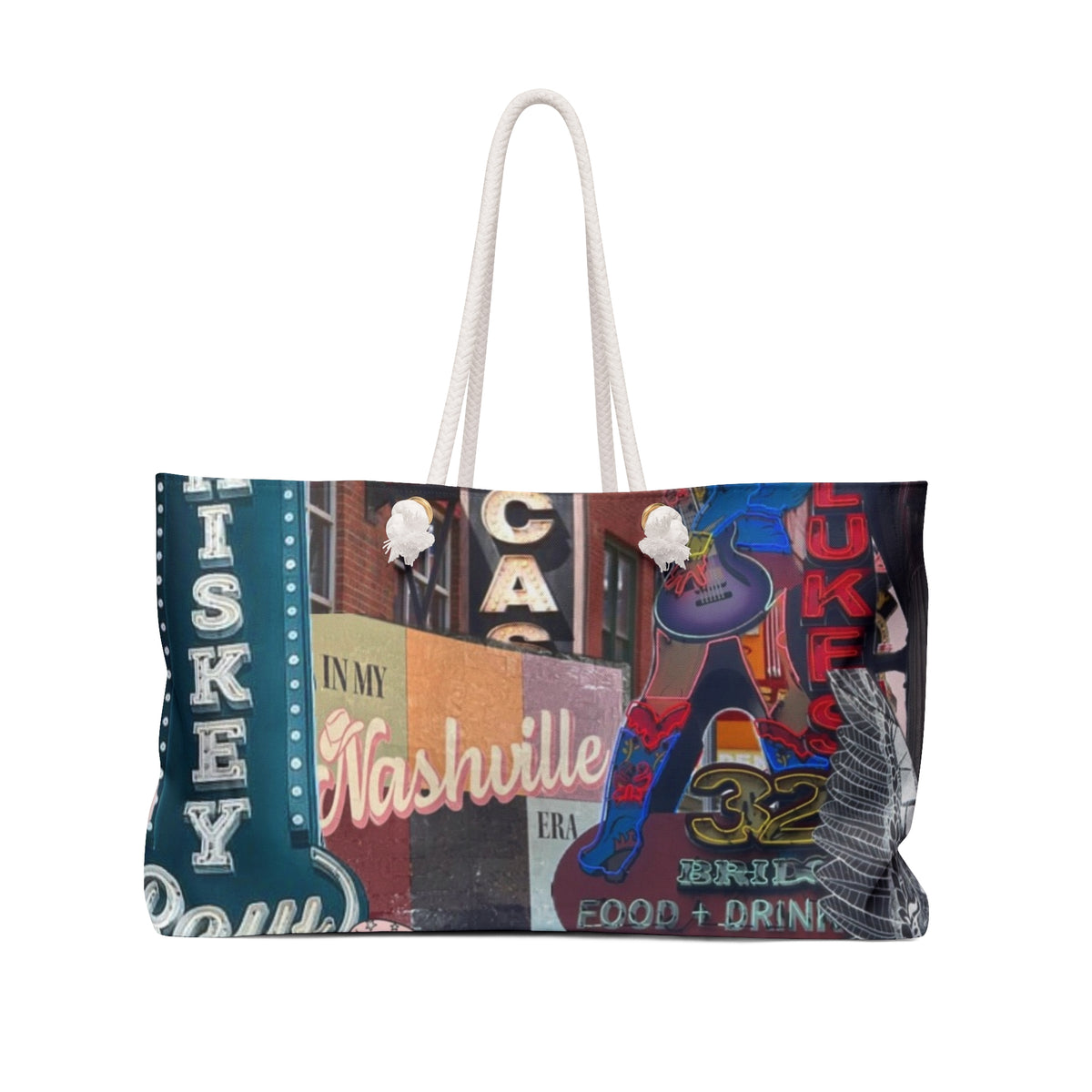 Nashville Neon Signs Weekender Bag | Music City Collage Tote