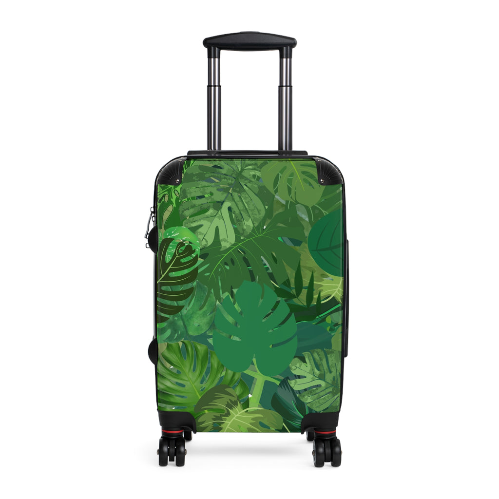 Tropical Monstera Leaf Suitcase | Green Botanical Luggage Cover