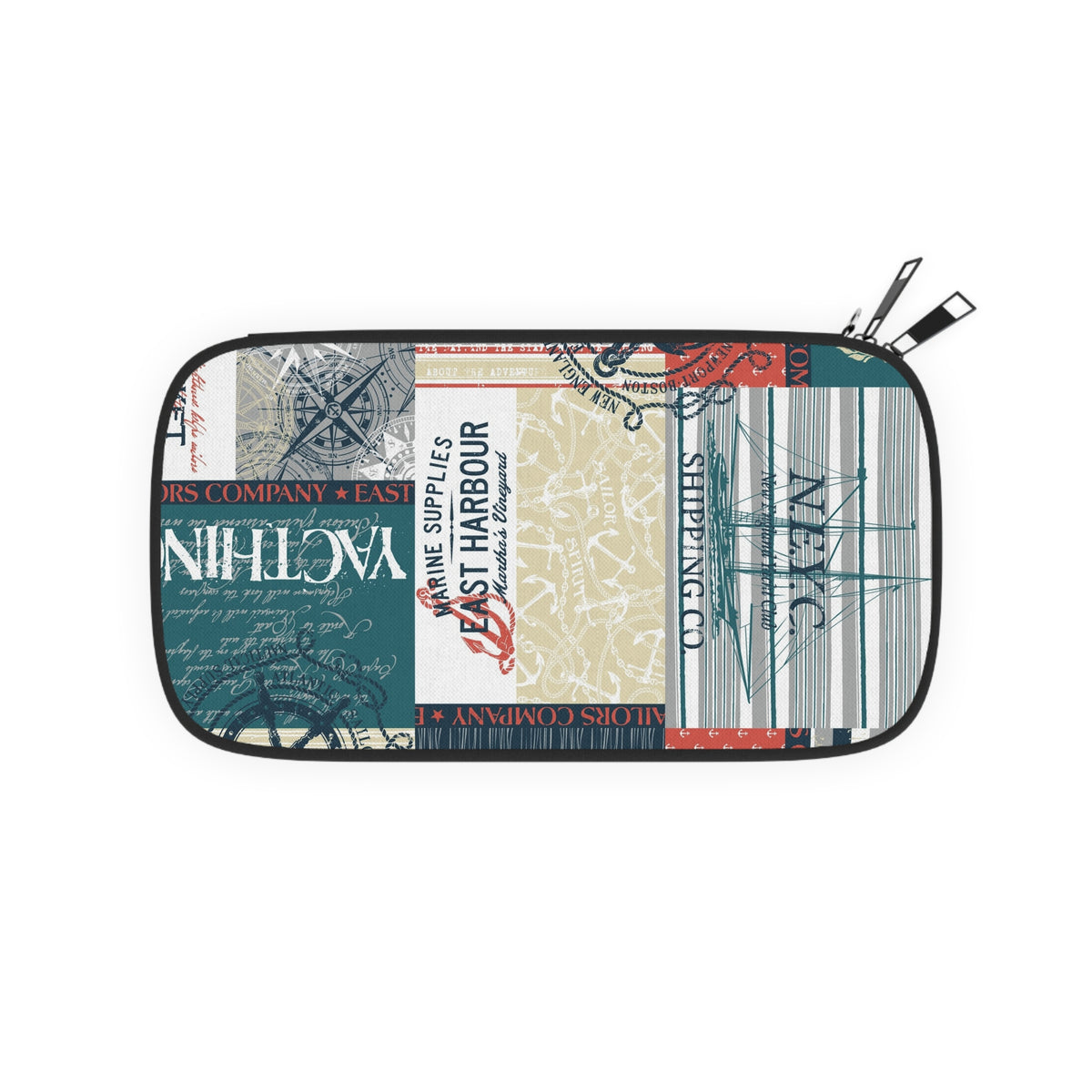 Nautical Harbor Patchwork Passport Wallet | Travel Document Organizer