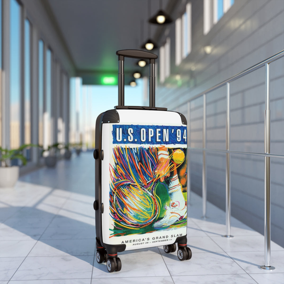 U.S. Open '94 Poster Suitcase | Vintage Tennis Artwork Rolling Luggage