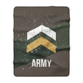 Distressed Army Chevron Sherpa Fleece Blanket | Military Camouflage