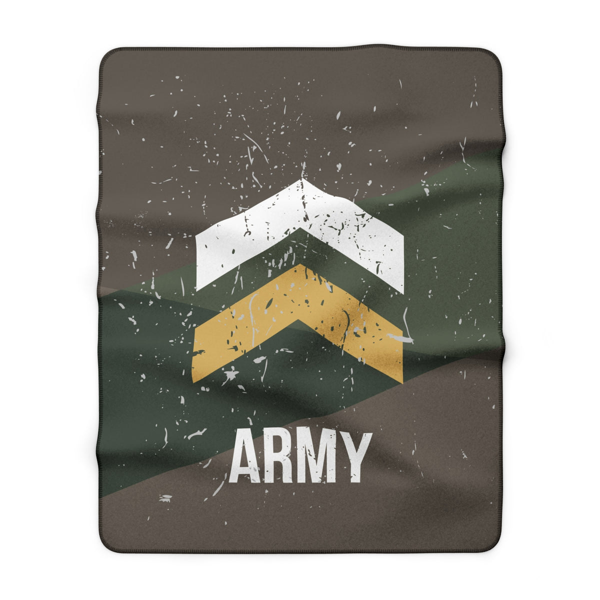 Distressed Army Chevron Sherpa Fleece Blanket | Military Camouflage
