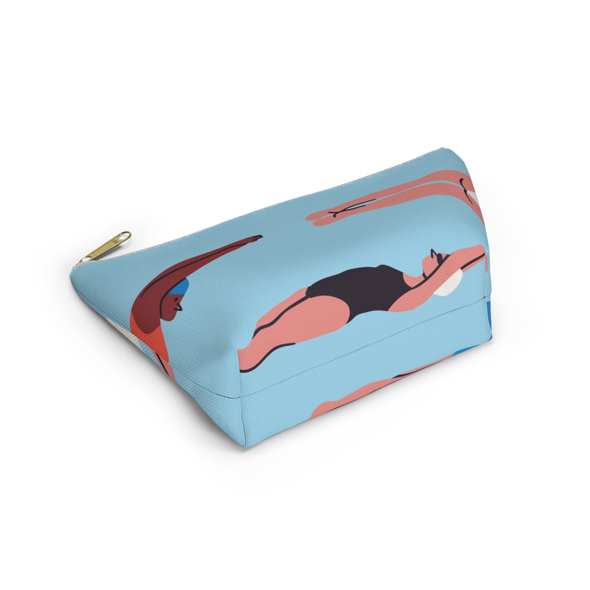 Swimmers Illustration Accessory Pouch | T-Bottom Zip Pouch