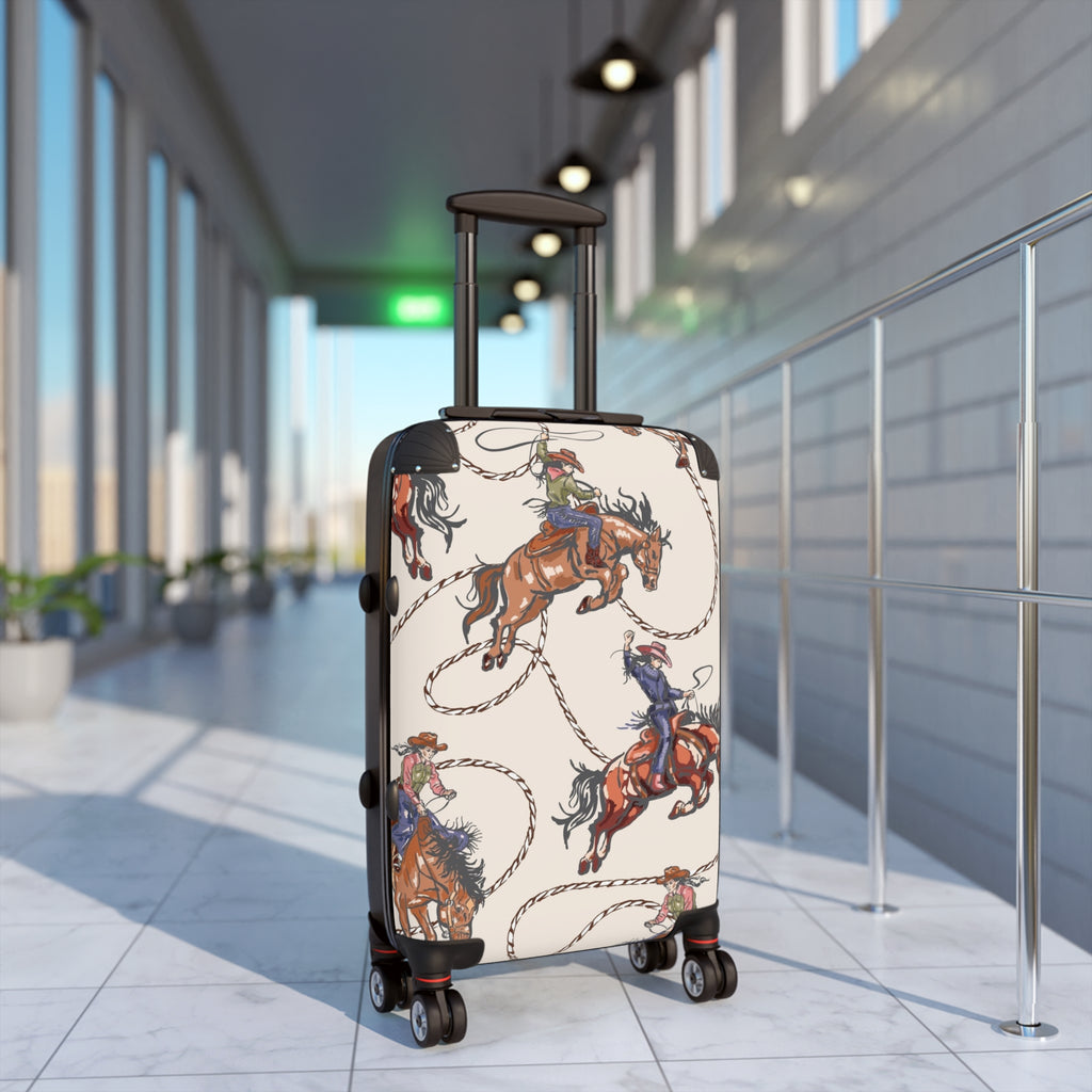 Cowboy Rodeo Rope Pattern Suitcase | Western Travel Luggage