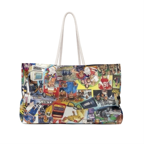 1980s Collage Weekender | Retro Pop Culture Travel Bag