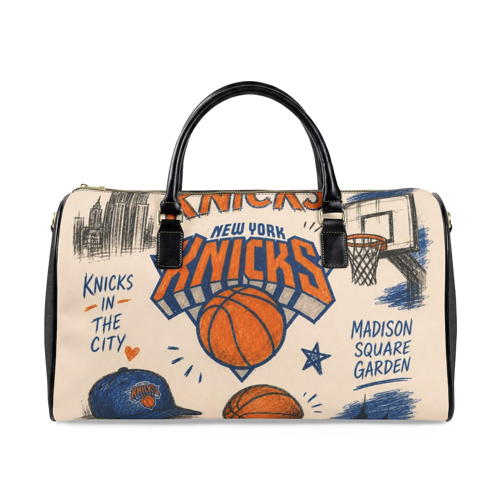 New York Knicks Basketball Duffle Bag | Faux Leather Travel Bag