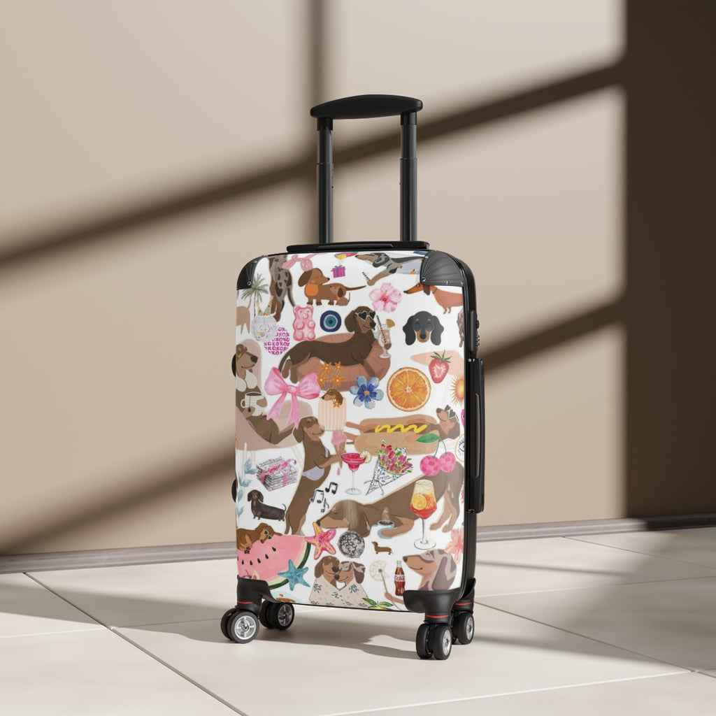 Dachshund Travel Suitcase — Cute Wiener Dog Pattern Carry-On