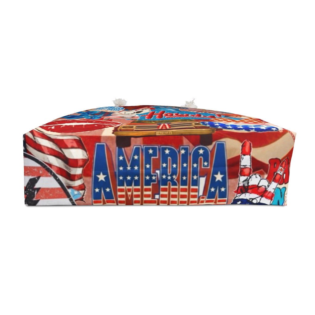 Patriotic Weekender Bag – Americana “Howdy” Travel Tote