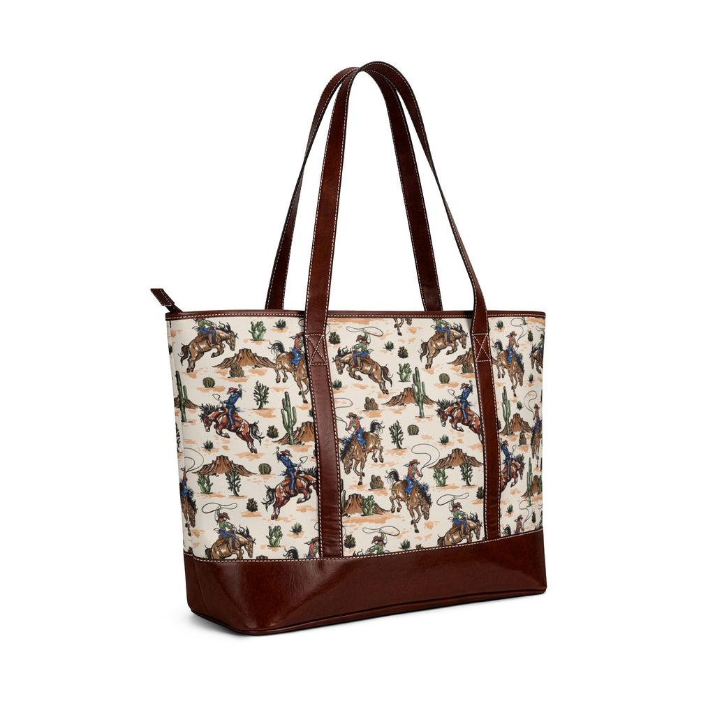 Cowboy Rodeo Pattern Handbag | Western Horse Rider Print