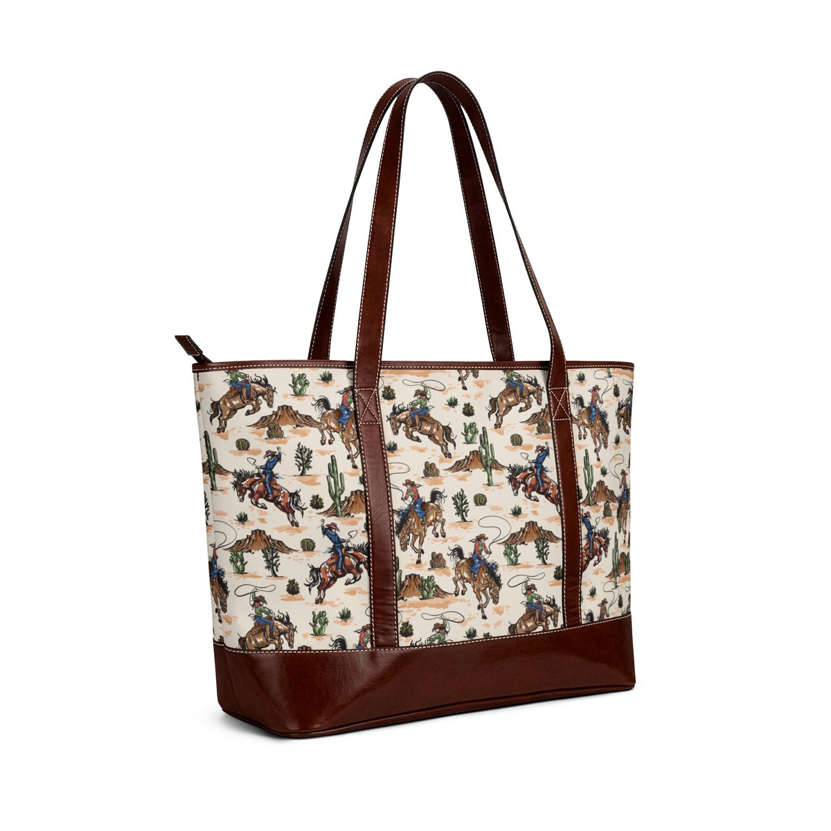 Cowboy Rodeo Pattern Handbag | Western Horse Rider Print