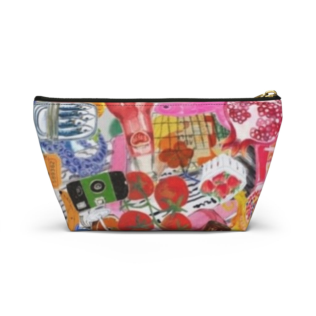 Colorful Collage Accessory Pouch — T-Bottom Cosmetic & Travel Organizer