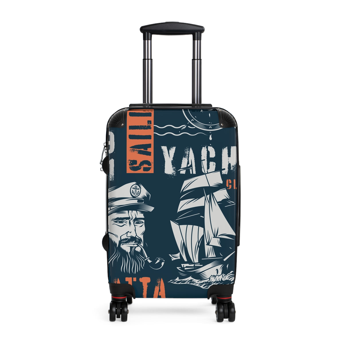 Nautical Captain & Sailboat Suitcase | Travel Luggage with Sailing Print