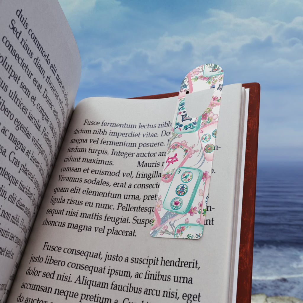 Mahjong Tiles Pattern Bookmark | Ceramic Tile Mahjong Design, Floral Accents