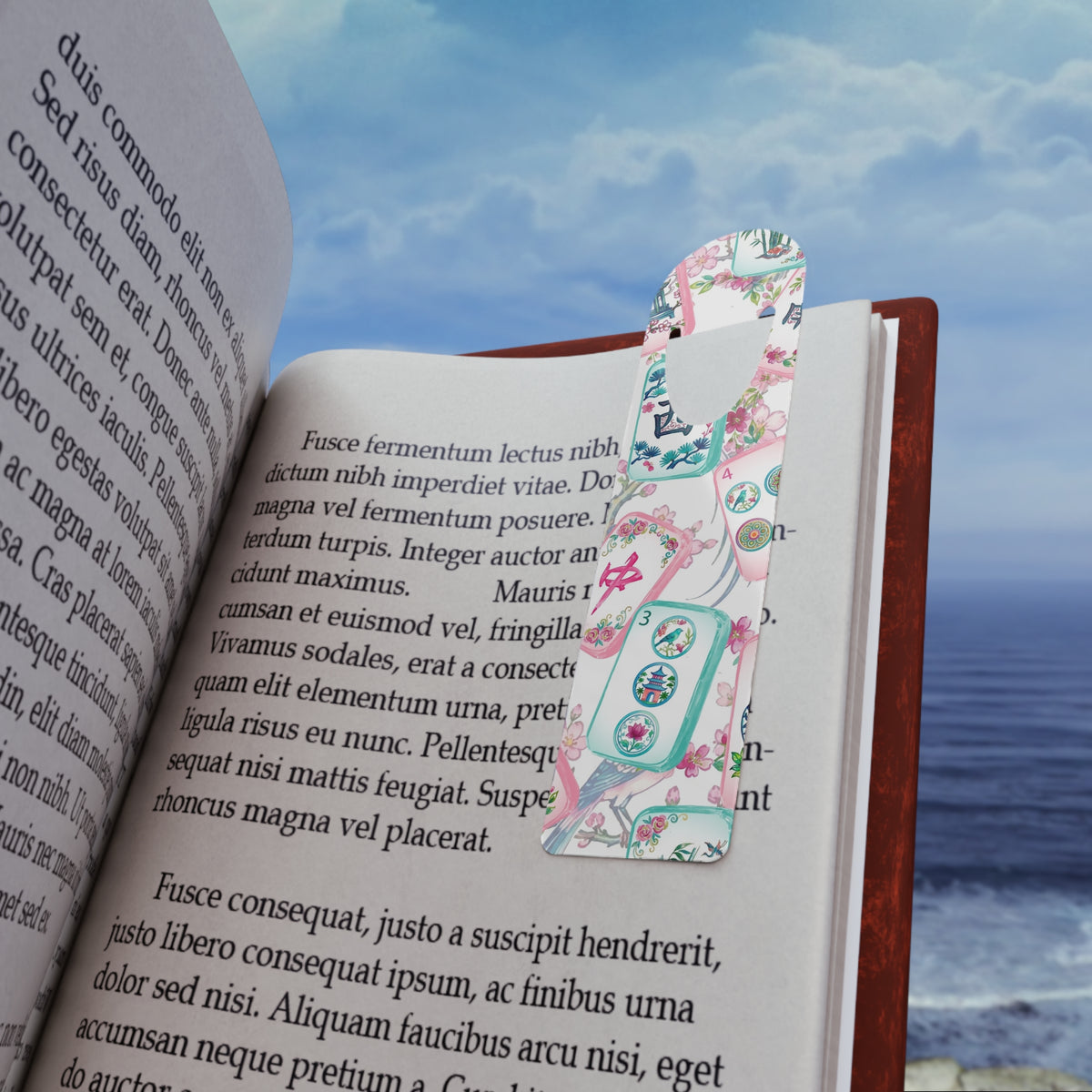 Mahjong Tiles Pattern Bookmark | Ceramic Tile Mahjong Design, Floral Accents