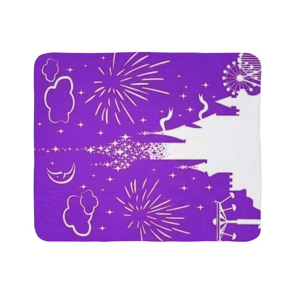 Magical Castle Fireworks Fleece Sherpa Blanket
