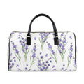 Lavender Bouquet Faux Leather Travel Bag | Floral Duffle, Botanical Print