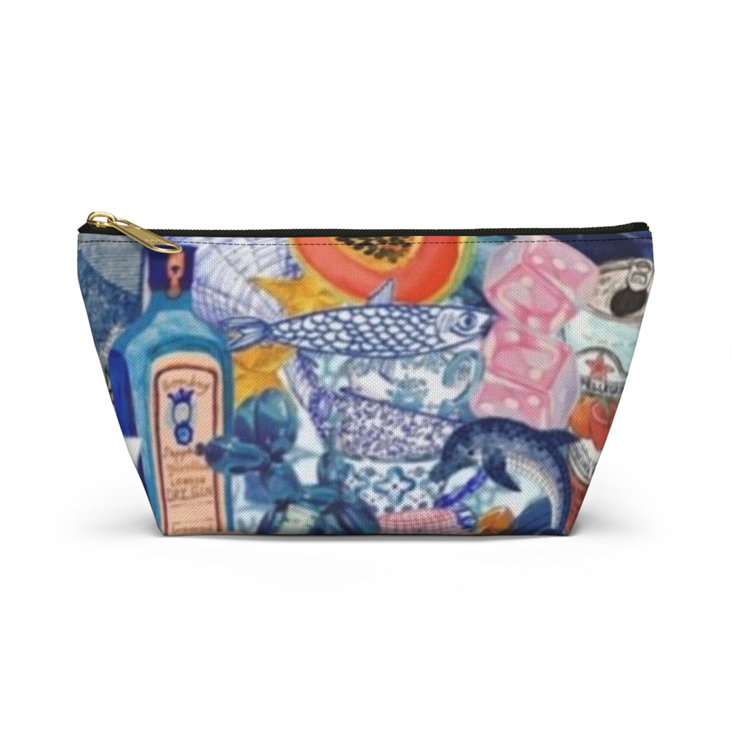 Colorful Collage Accessory Pouch — T-Bottom Cosmetic & Travel Organizer