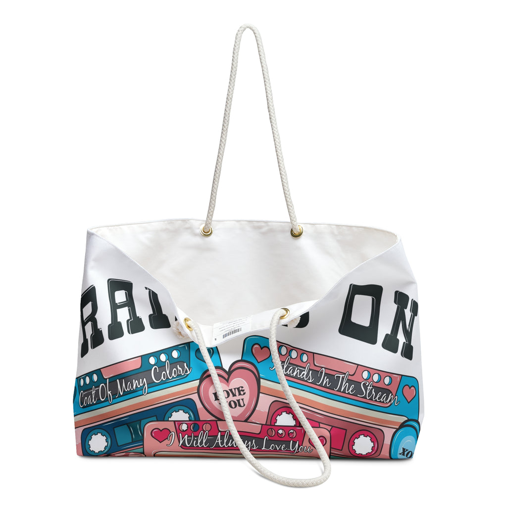 Raised On Cassette Tape Weekender Bag — Retro 80s/90s Music Travel Tote