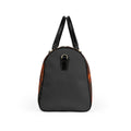 Copper Swirl Marble Faux Leather Travel Bag | Metallic Amber Abstract Duffle