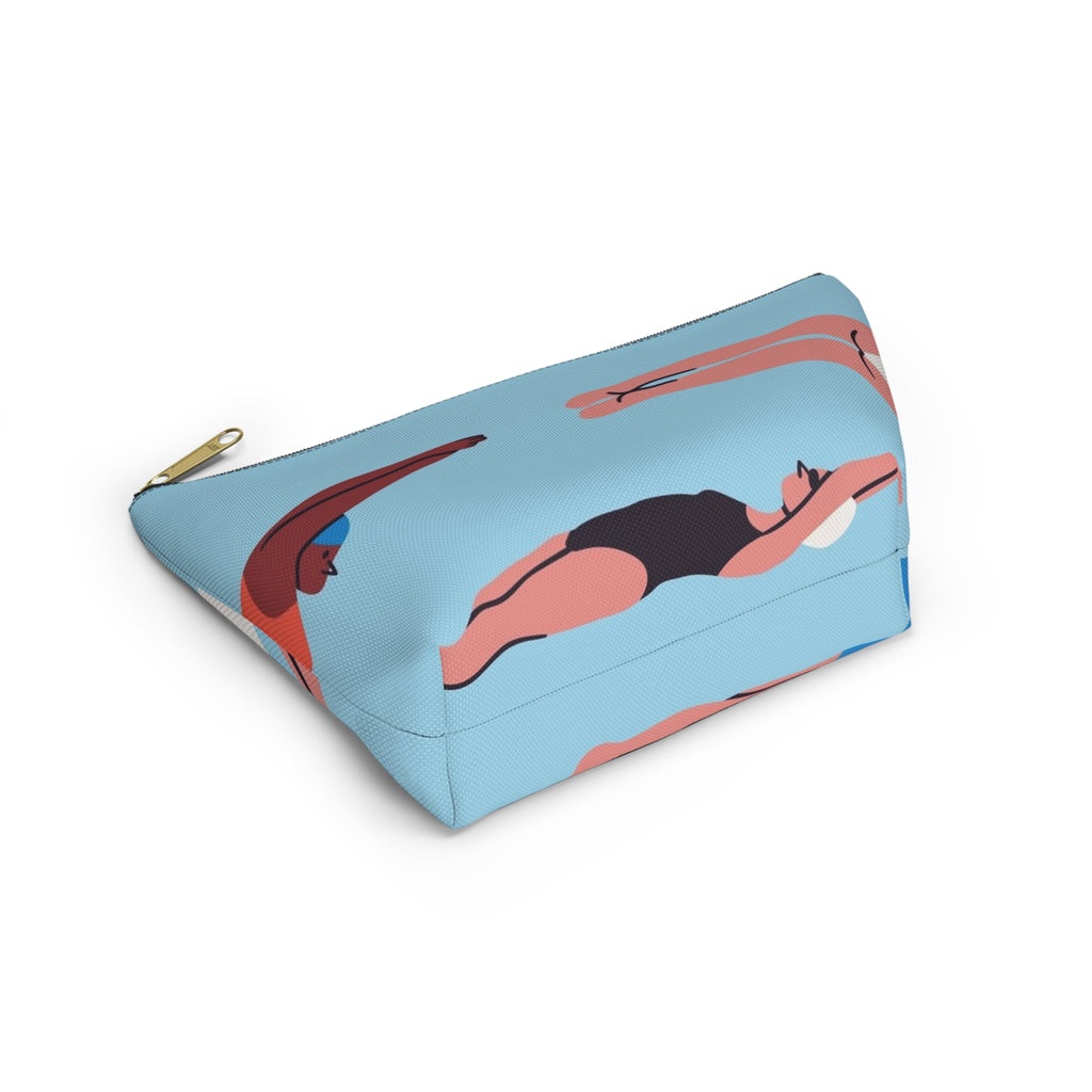 Swimmers Illustration Accessory Pouch | T-Bottom Zip Pouch