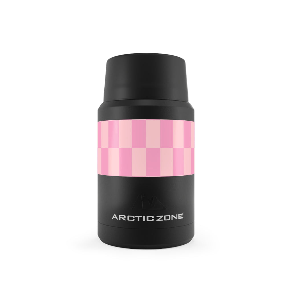 Pink Checker Stripe Food Storage | Insulated Stainless Steel Container