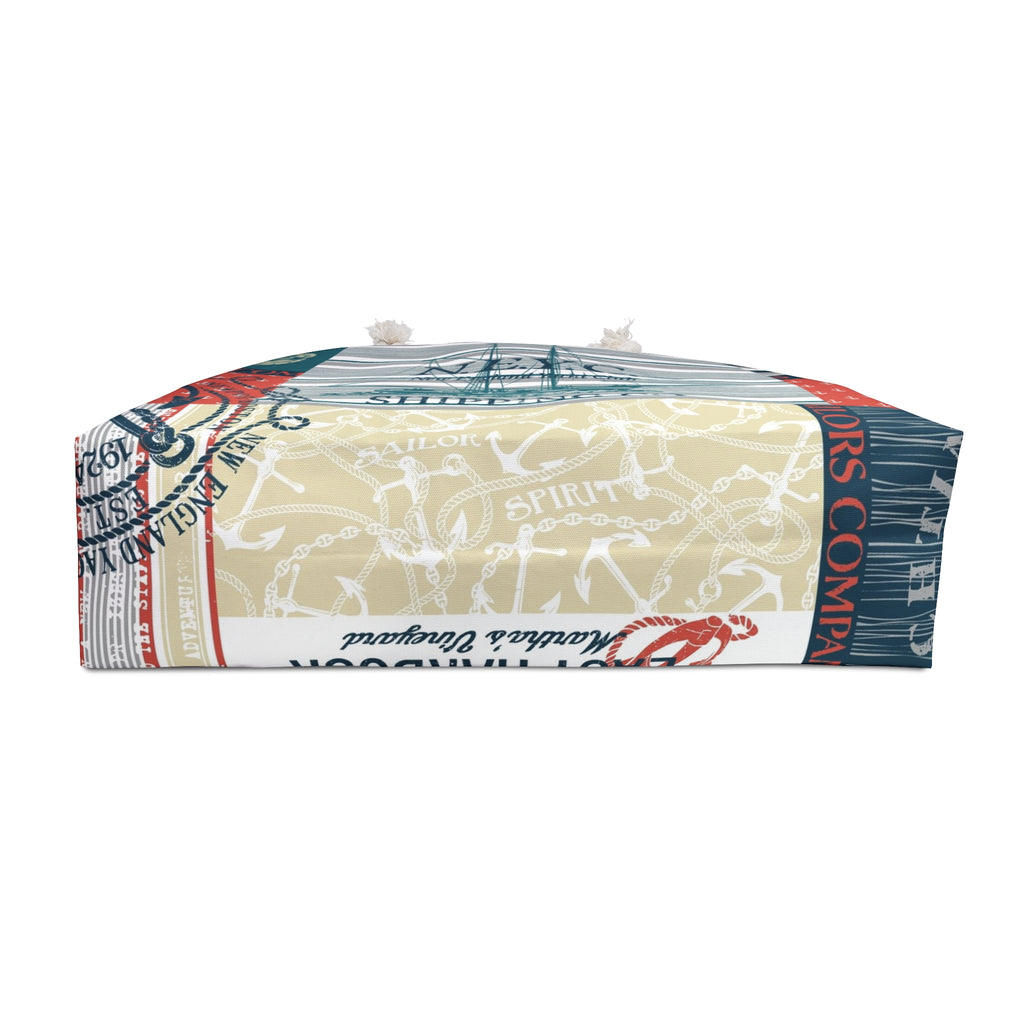 Nantucket Nautical Patchwork Weekender Bag | Coastal Travel Tote