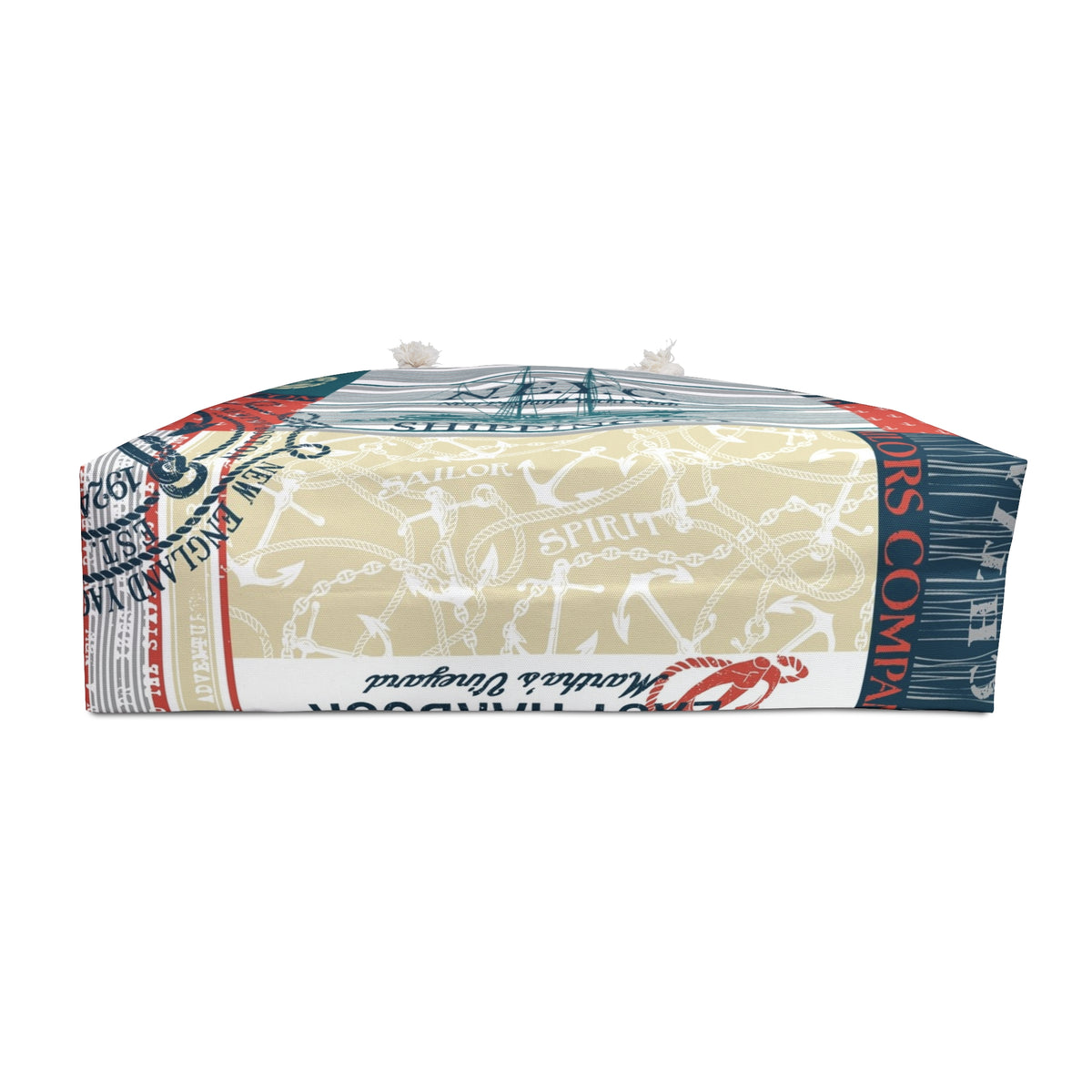 Nantucket Nautical Patchwork Weekender Bag | Coastal Travel Tote