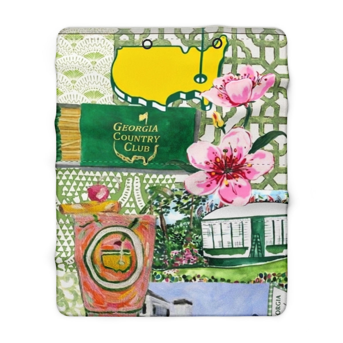 Georgia Country Club collage Sherpa Blanket | floral golf course mug design