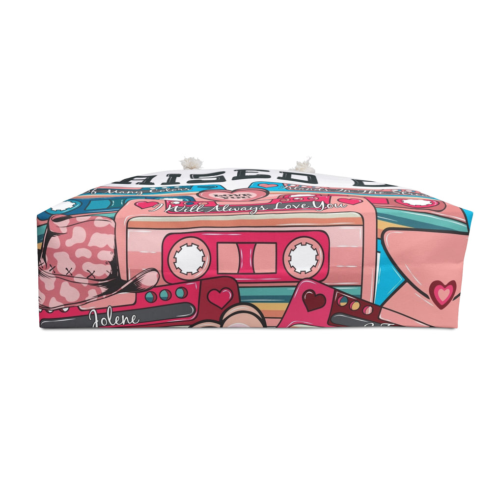 Raised On Cassette Tape Weekender Bag — Retro 80s/90s Music Travel Tote