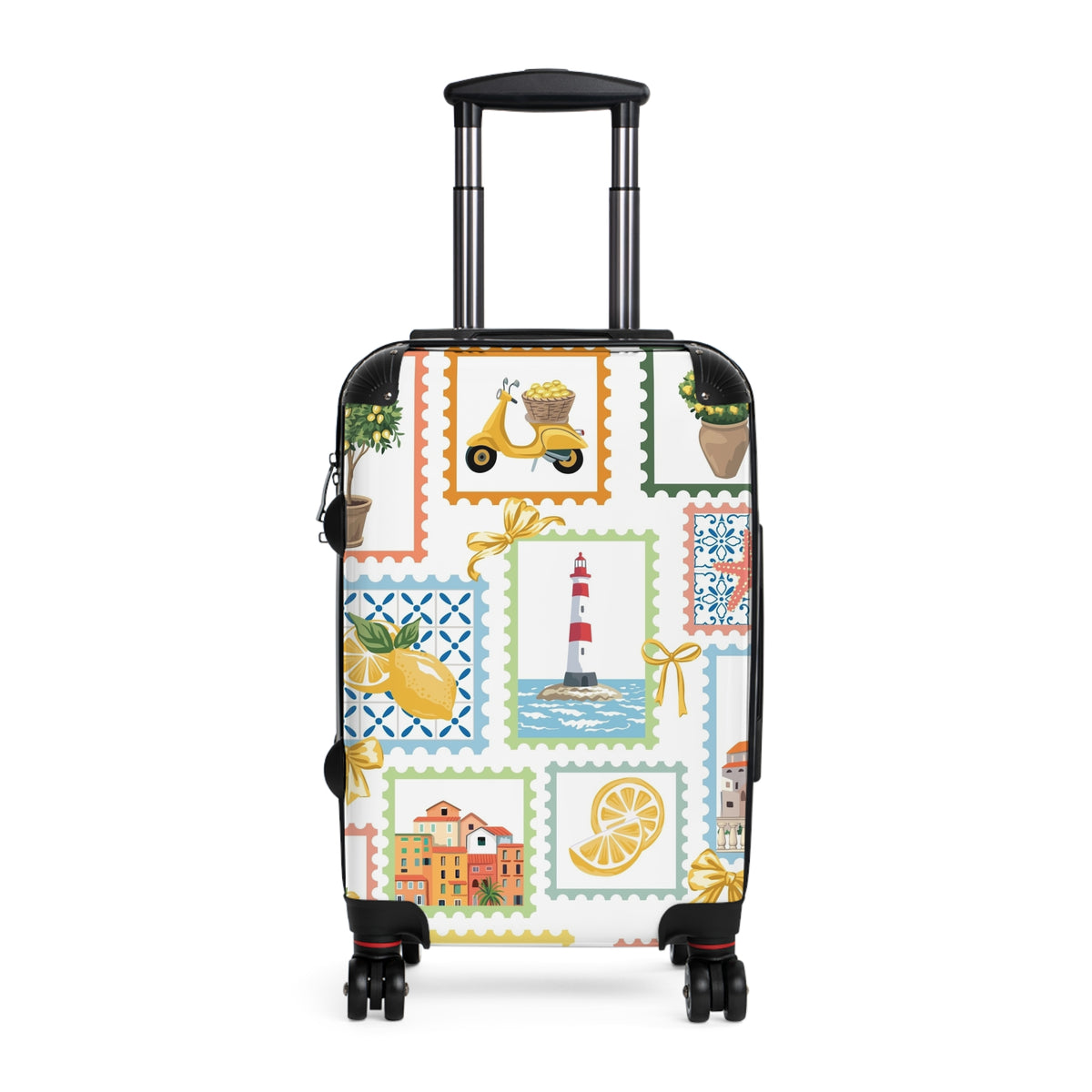 Mediterranean Stamps Suitcase | Travel Luggage