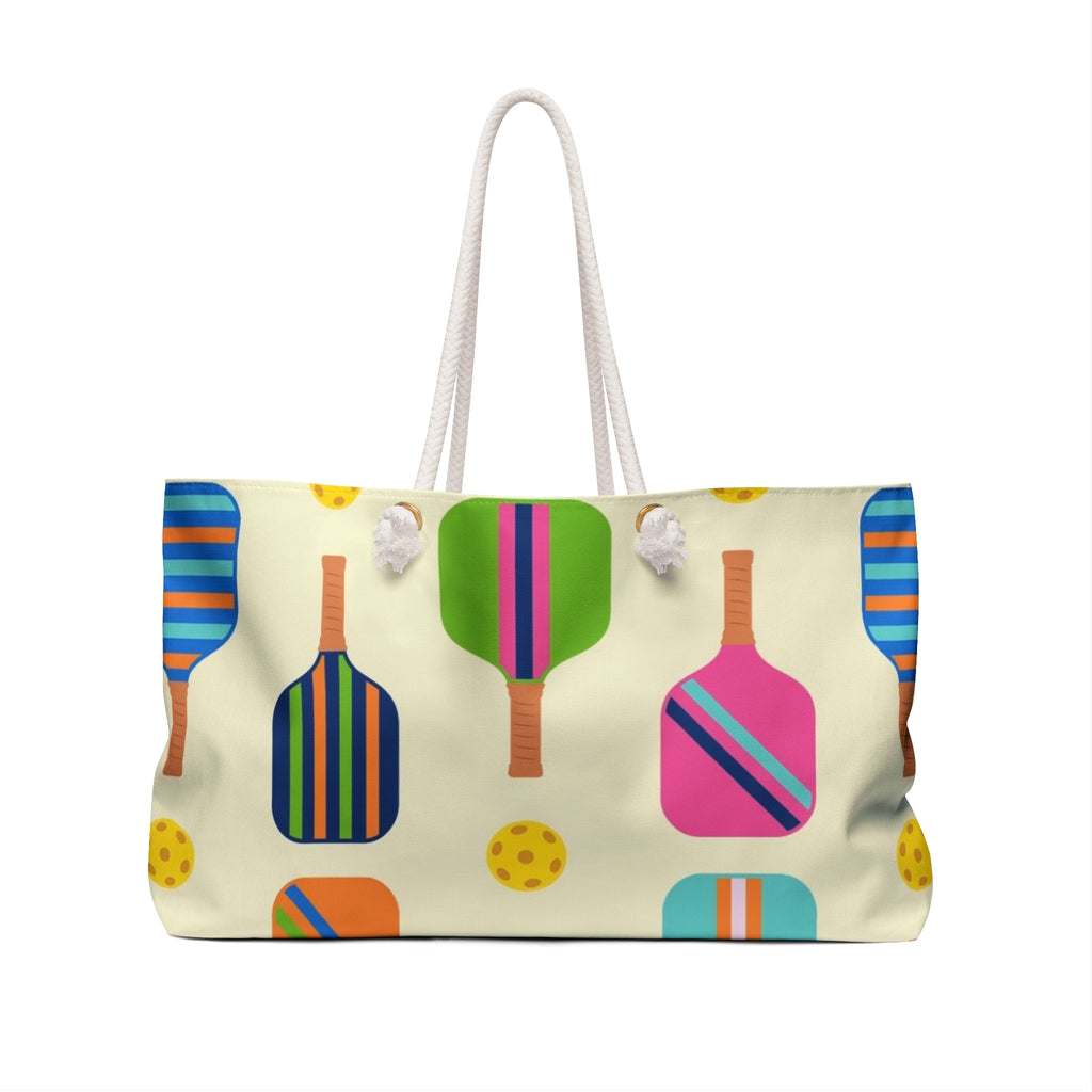 Colorful Paddleball Pattern Weekender Bag | Beach Tote, Summer Travel
